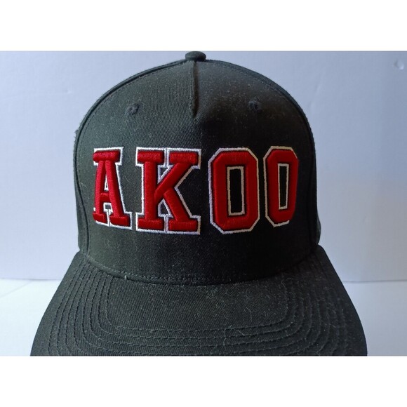 Akoo Snapback Hat Black Embroidered One Size Fits All - Picture 2 of 7